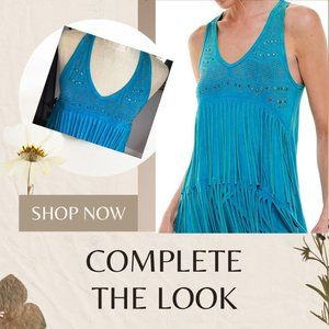 BULLY Designer FRINGE & BLING Dangling TANK TOP Embellished T-SHIRT Priced CHEAP